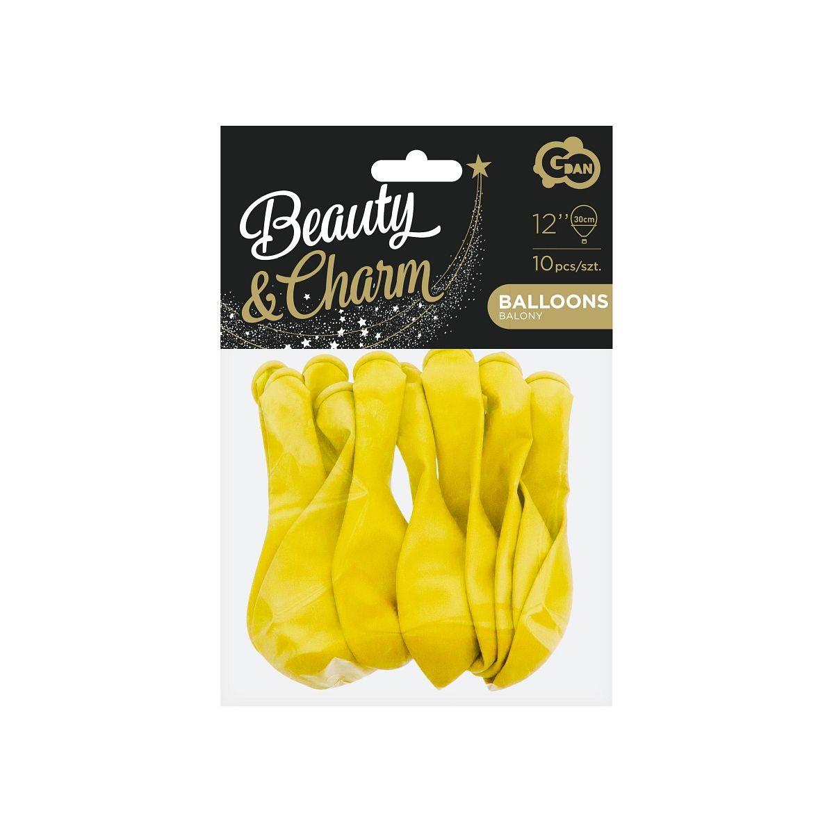 Balon gumowy Godan Beauty&Charm, pastelowe 10 szt. żółty 300mm 12cal (CB-1PZO)