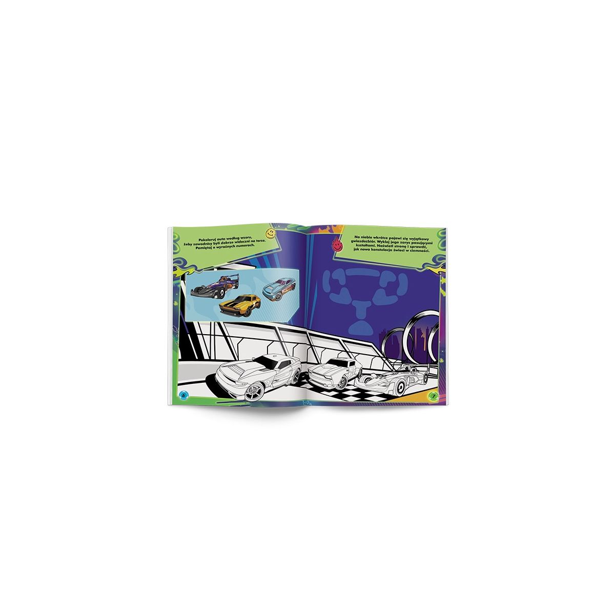Książka dla dzieci Hot Wheels™. Pstryk! Co widać nocą?? Ameet (GLO 1601)