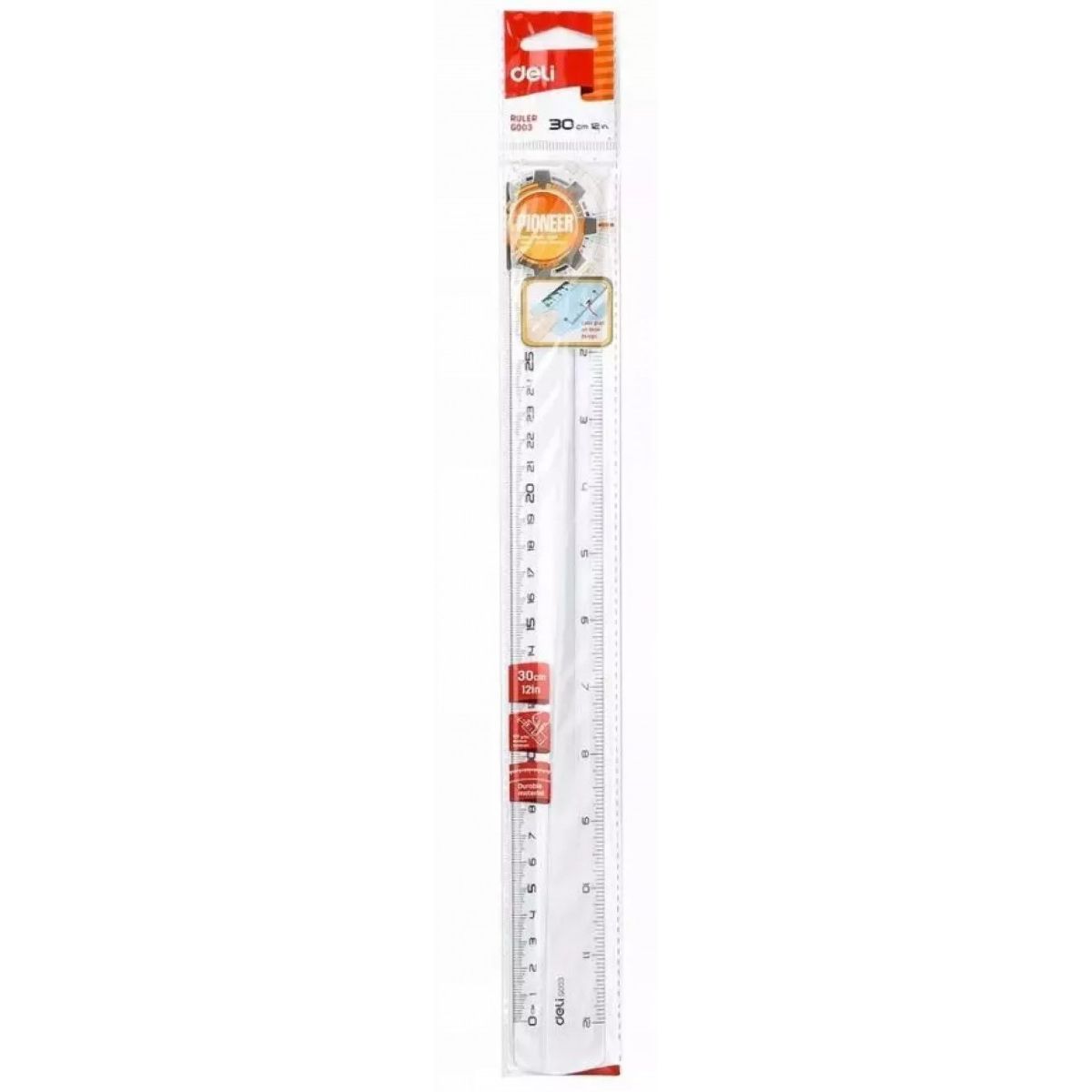 Linijka GPPS PIONIER przeźroczysta 30cm Strigo (EG00312)