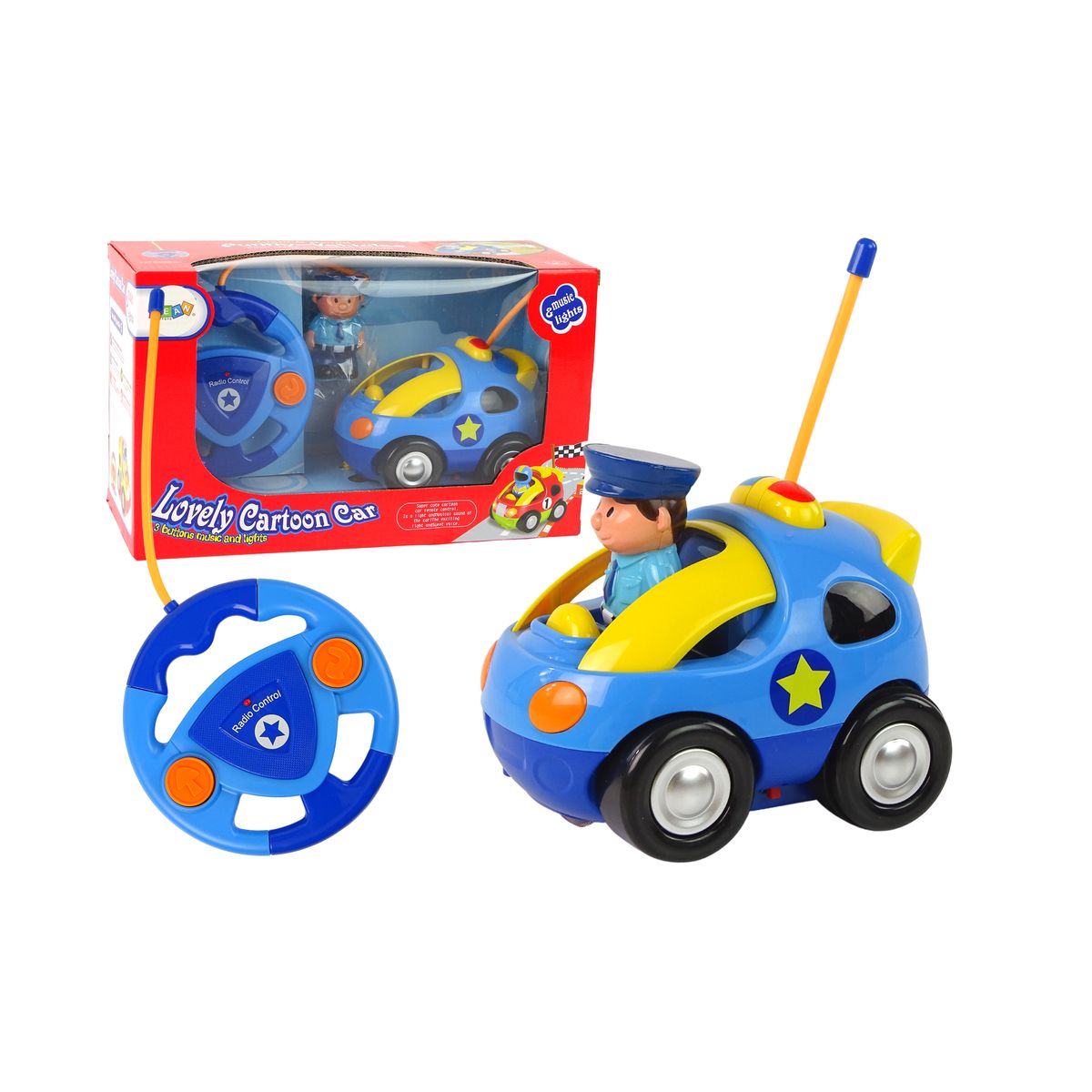 Samochód Auto Dla Malucha Policja Zdalnie Sterowane R/C Światło Dźwięk Lean (14606)