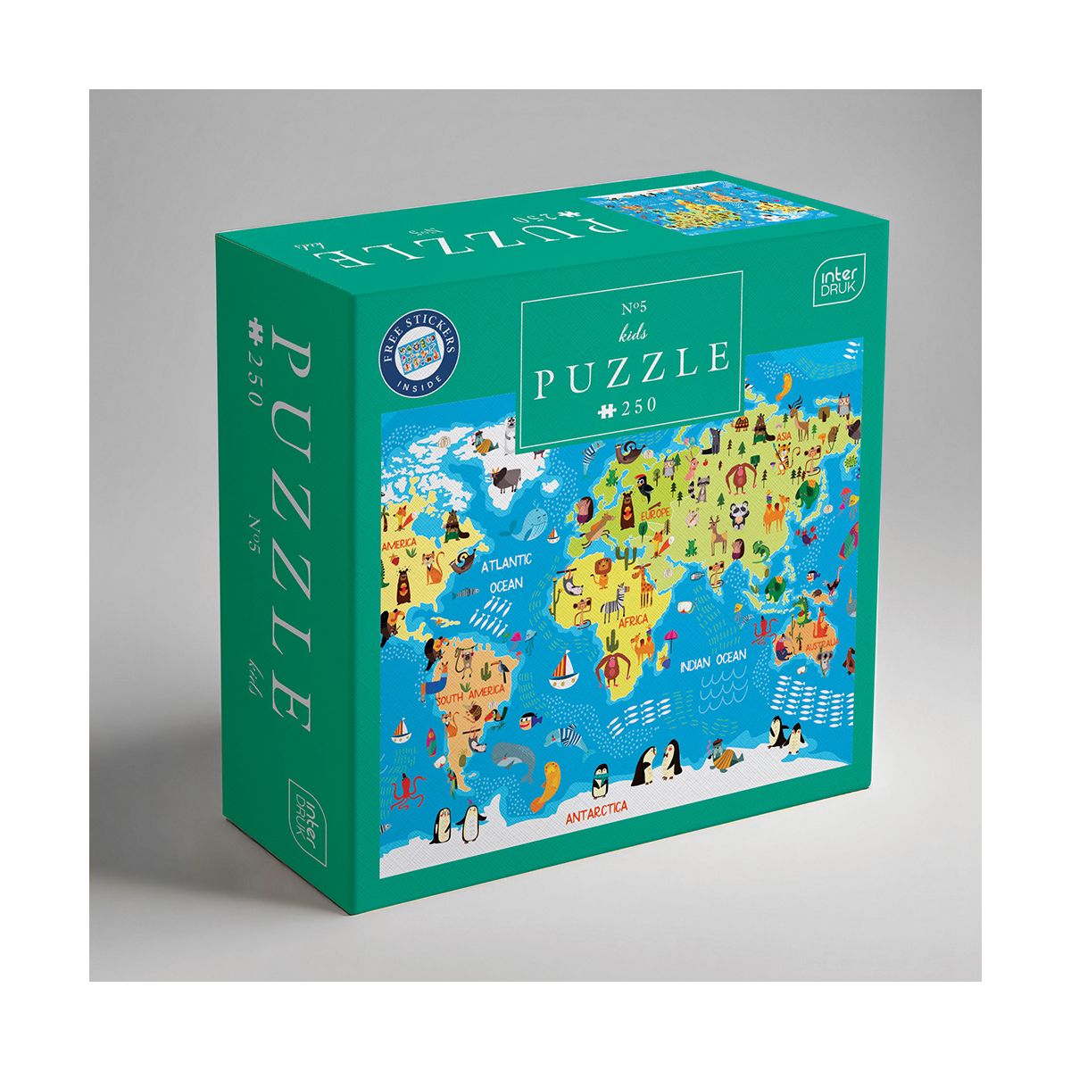 Puzzle Interdruk KIDS 5 WORLD MAP 5902277368966 250 el. (250 el)