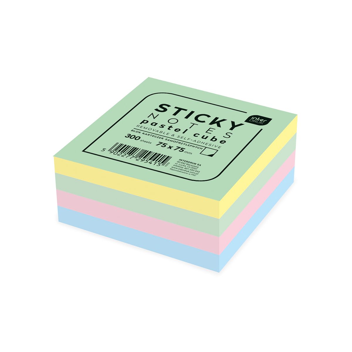 Notes samoprzylepny (karteczki) Interdruk mix 300k [mm:] 75x75 (5902277295415)