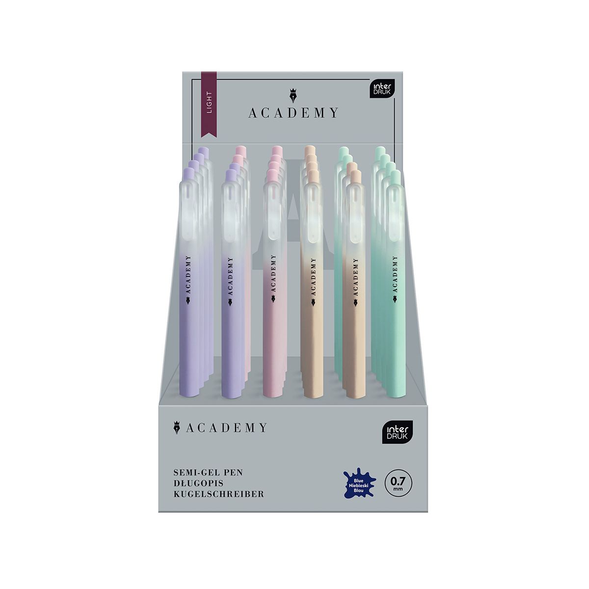 Długopis olejowy Interdruk ACADEMY LIGHT Pastel niebieski 0,7mm