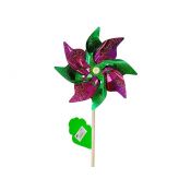 Wiatrak Adar brokatowy, śr. 24cm, trzonek drewniany 45 cm (591776)