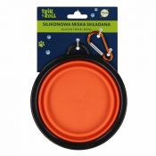 Gadżet Miska dla zwierząt silikonowa składana pomarańczowa 13cm Trik Roll (560890)