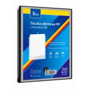 Teczka kartonowa na suwak 20 koszulek A4 czarny Tetis (BT630-V/20//)