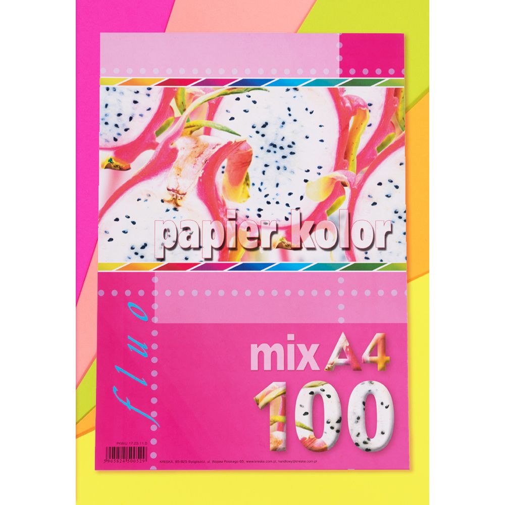 Papier kolorowy fluo A4 mix 80g Kreska