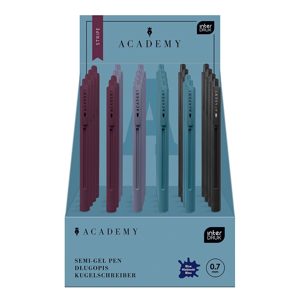 Długopis standardowy Interdruk STRIPE ACADEMY niebieski (automatyczny)