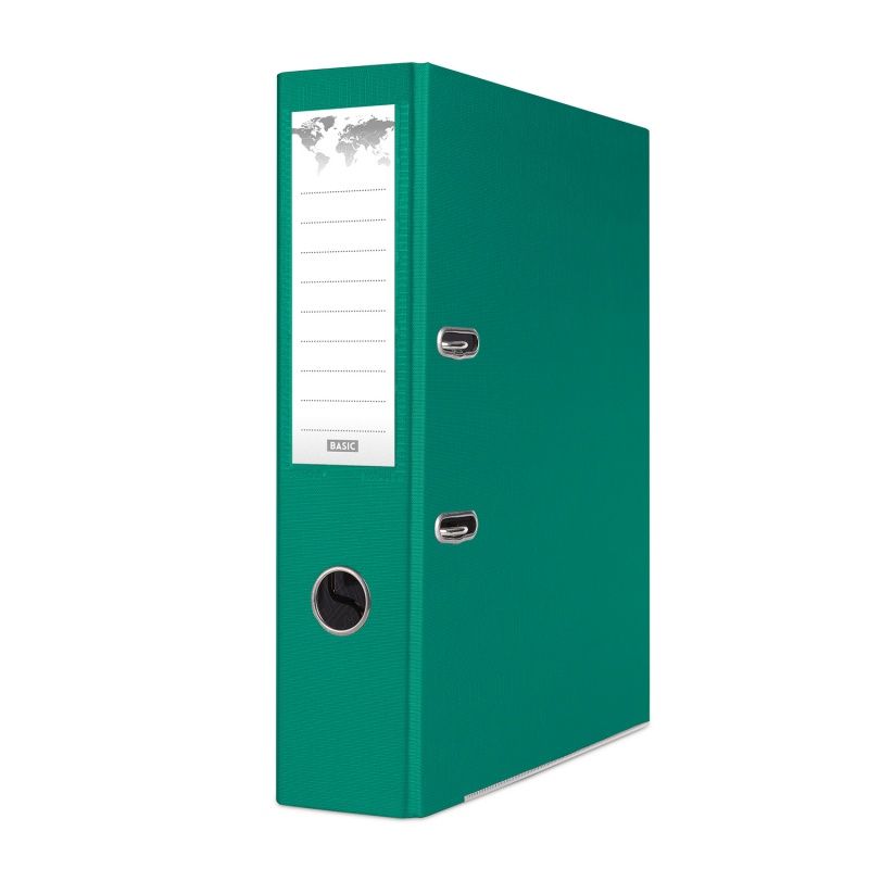 Segregator dźwigniowy Basic z szyną A4 75mm zielony (21024221-02)