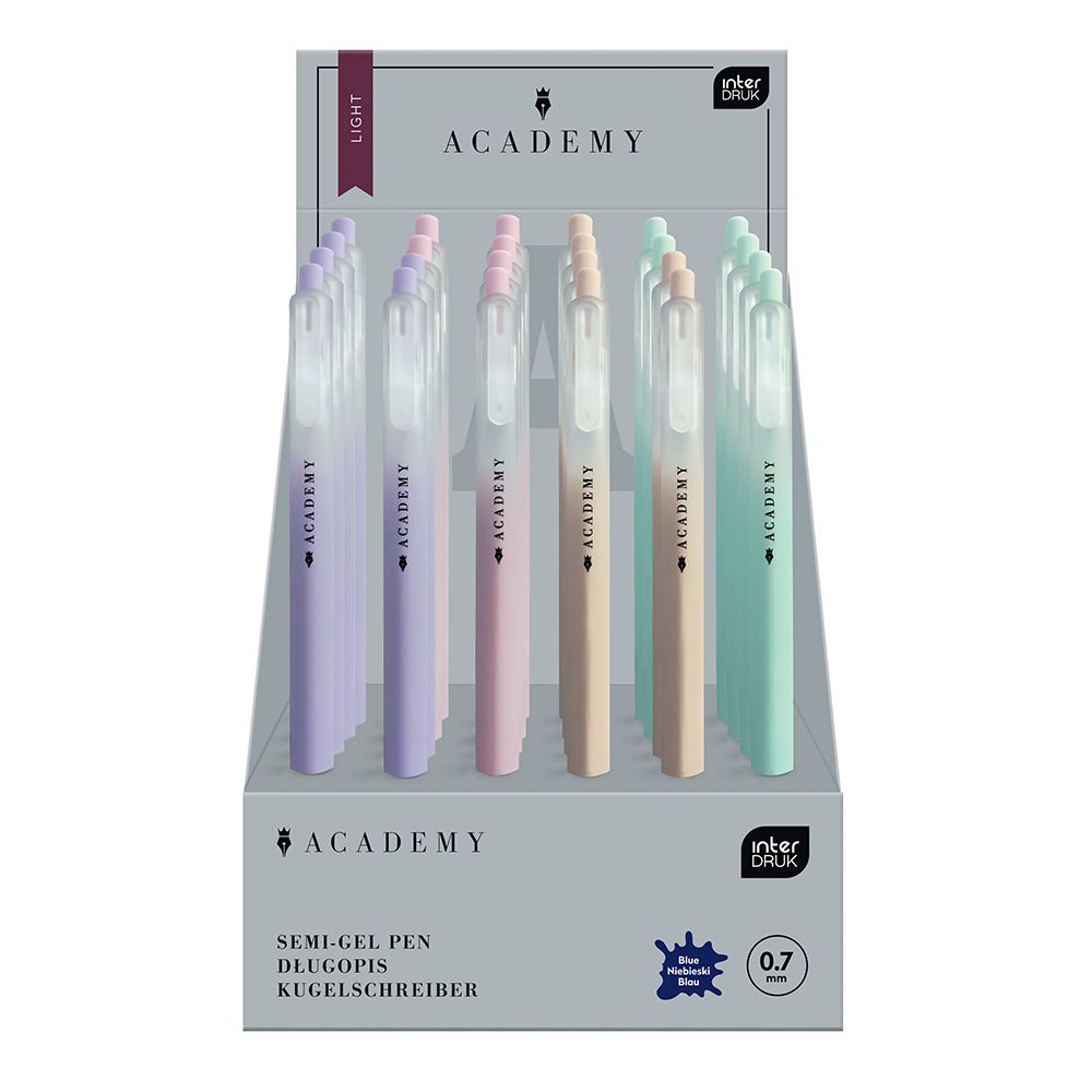 Długopis olejowy Interdruk ACADEMY LIGHT Pastel niebieski 0,7mm