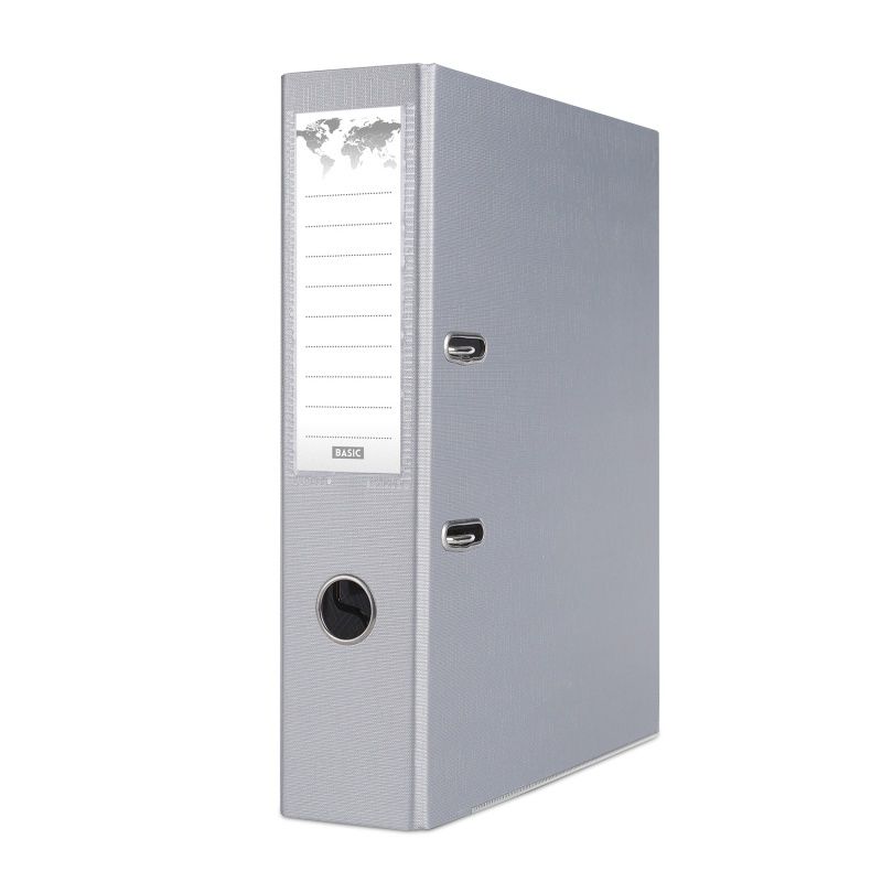 Segregator dźwigniowy Basic z szyną A4 75mm szary (21024221-10)